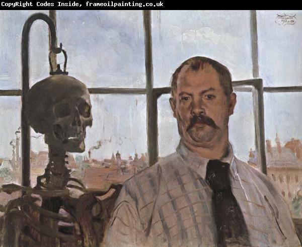 Lovis Corinth Self-Portrait with Skeleton